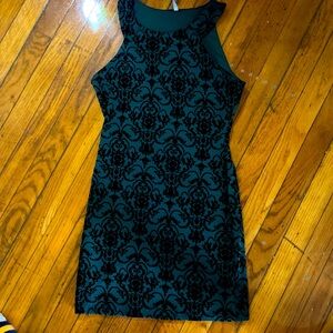 Green and Black Pattern BodyCon cocktail dress